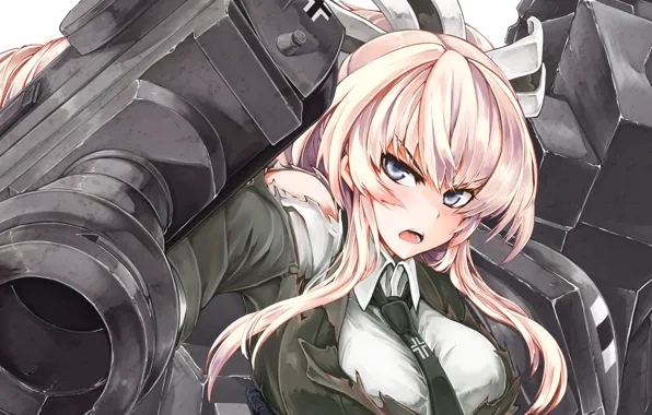 Picture girl, weapons, anime, art, anime