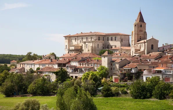 Grass, trees, landscape, France, home, Lavardens