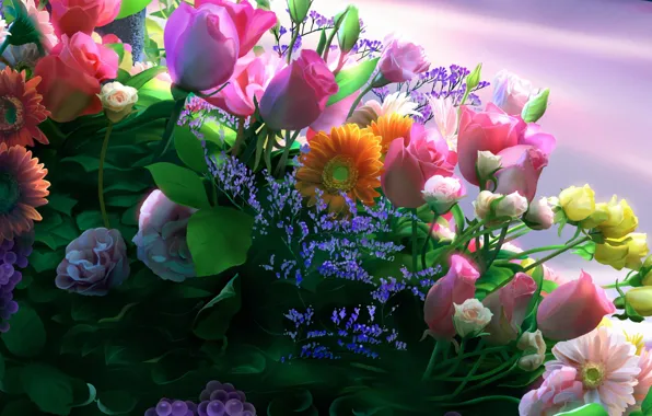 Picture flowers, figure, bouquet
