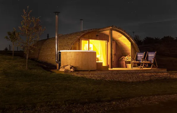 Night, House, Light, Chairs