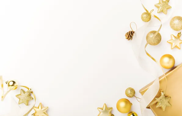 Picture holiday, gift, toy, new year, golden, Christmas, decoration, Valeria Maksakova