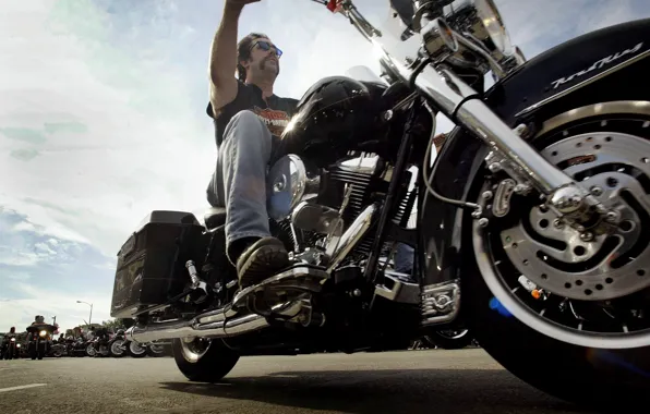 Picture motorcycle, biker, Harley Davidson
