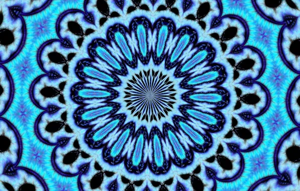 Picture circles, blue, curves, psychedelic