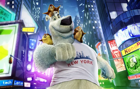 City, USA, bear, New York, animated film, animated movie, kuma, Norm of the North