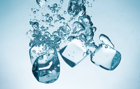 Water, Ice, Cubes, Rendering