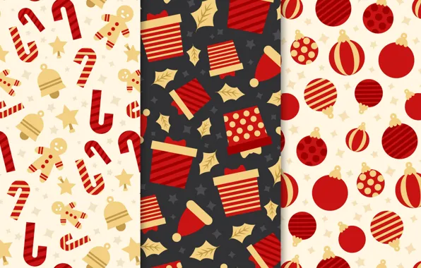 Background, Wallpaper, toys, texture, christmas, patterns, gifts