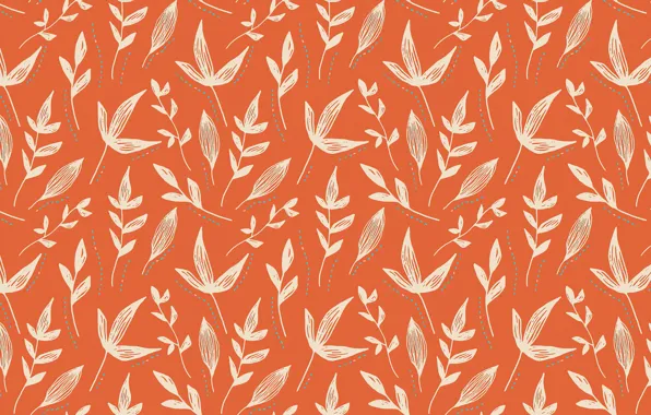 Leaves, orange, background, pattern, texture, point, ornament, different