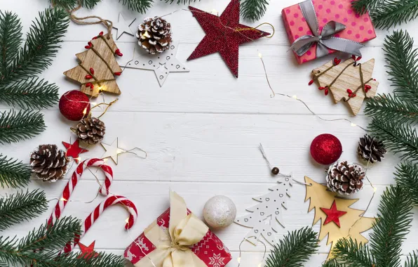 Decoration, balls, Christmas, New year, new year, Christmas, balls, wood