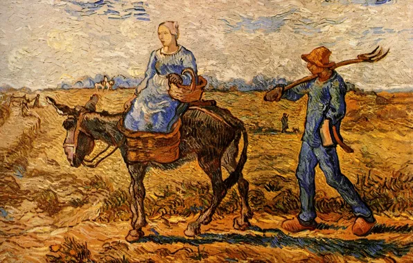 Picture Vincent van Gogh, Morning Peasant, Couple Going to Work