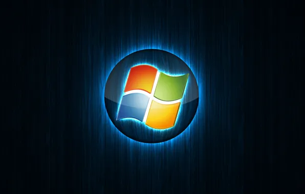 Picture computer, rays, light, logo, emblem, windows, the volume, operating system