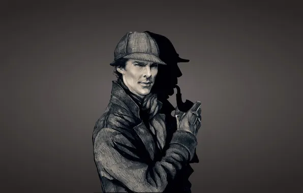 Picture the dark background, tube, Sherlock Holmes, Benedict Cumberbatch, Benedict Cumberbatch, Sherlock Holmes