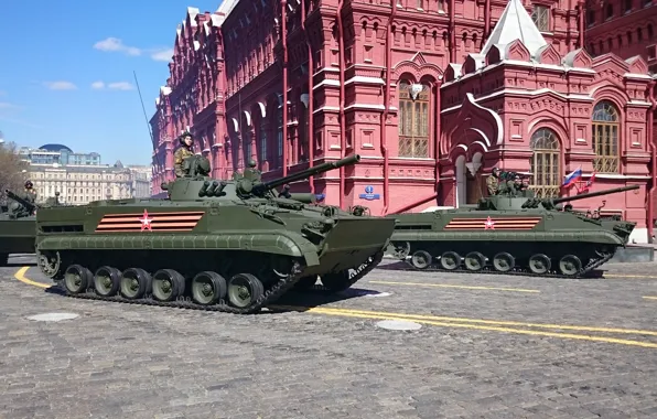 Parade, combat, The BMP-3, tracked vehicle, armored, Russian
