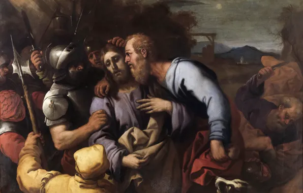 Picture, religion, mythology, Luca Giordano, The Kiss Of Judas