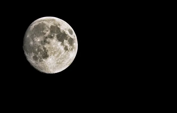 The moon, satellite, black background