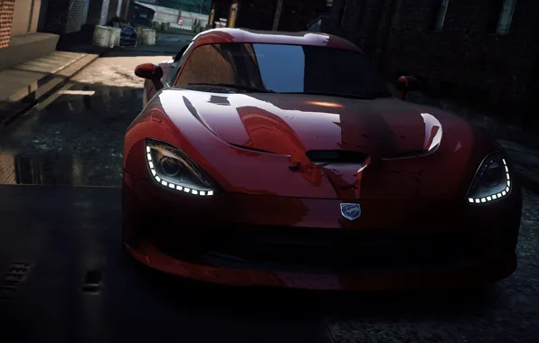 The city, race, lights, alley, need for speed most wanted 2, Dodge Viper SRT-10