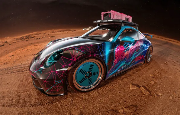 Sand, Porsche, Space, Tuning, Earth, Stars, Cars, Stars