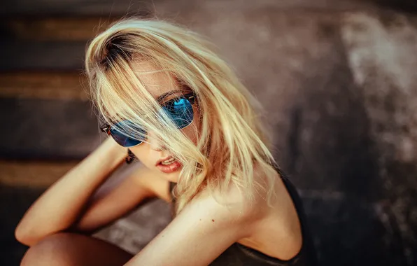 Summer, style, Blonde, glasses, hairstyle, fashion