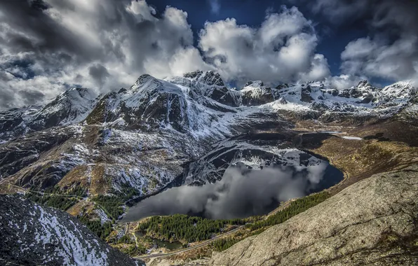 Snow, mountains, Stjerntindmassivet