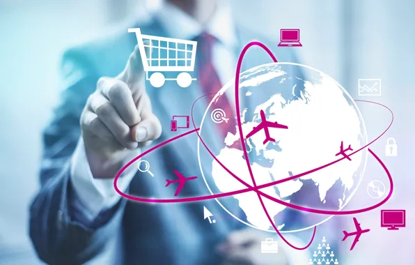 Internet, the globe, business, selling