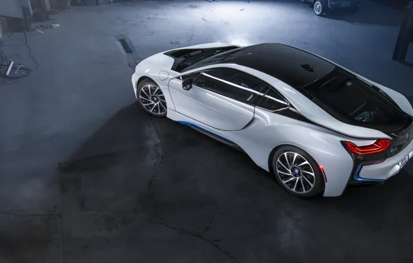 Picture BMW, Car, Hybrid, White, Garage, Rear