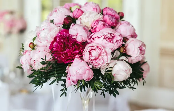 Flowers, Bouquet, Peonies