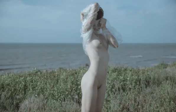 Chest, girl, background, body, figure, cellophane