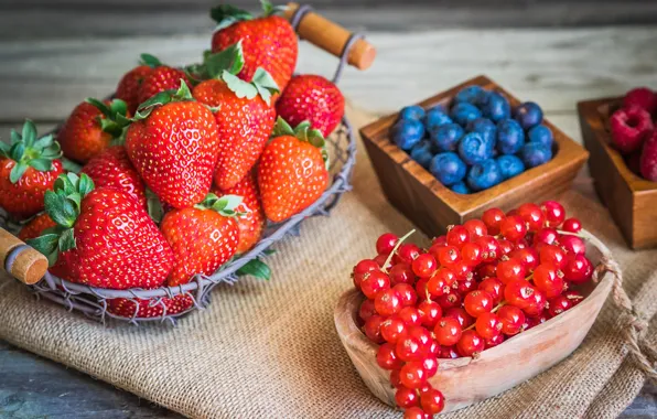 Berries, blueberries, strawberry, plate, fresh, currants, cup, berries
