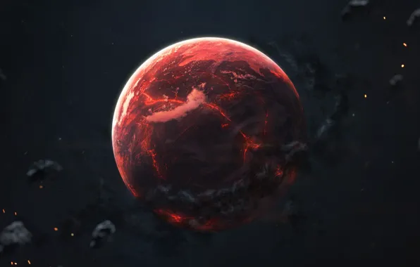 Red, Planet, Space, Red, Art, Space, Art, Planet