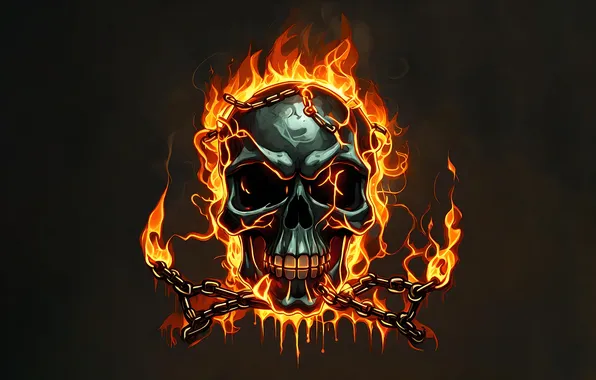 Fire, flame, skull, undead