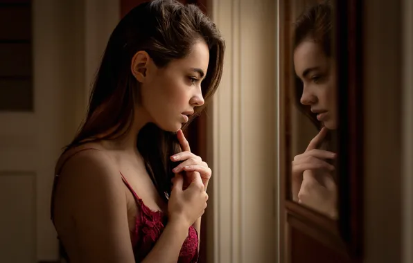 Girl, reflection, Chris Bos, Lidia Savoderova