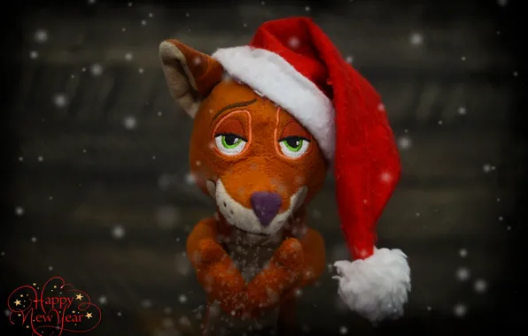 Picture background, toy, Fox, Christmas mood