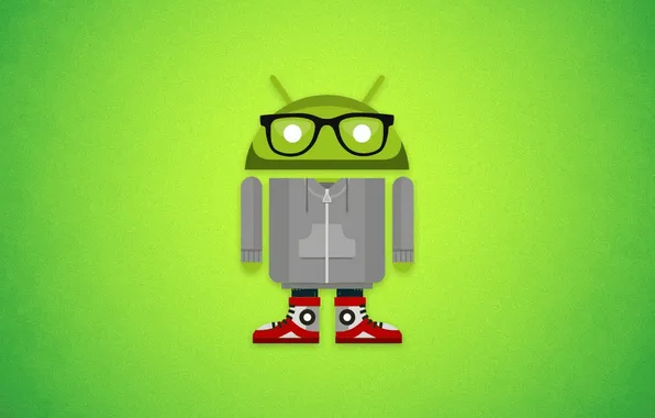 Android, BACKGROUND, GLASSES, SNEAKERS, LOGO, SAVER, ANDROID