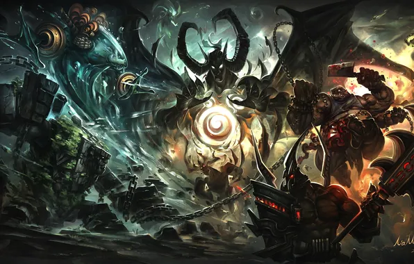 Picture weapons, art, monsters, battle, dota, demons