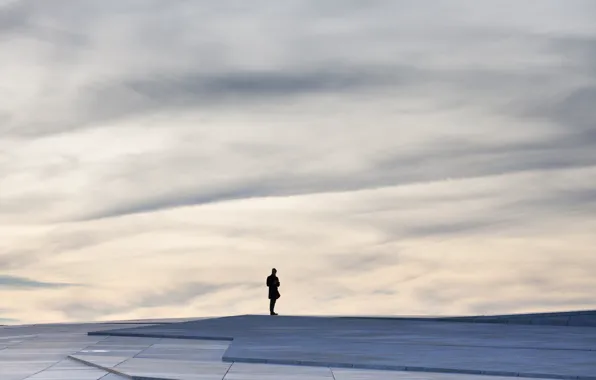The sky, people, silhouette