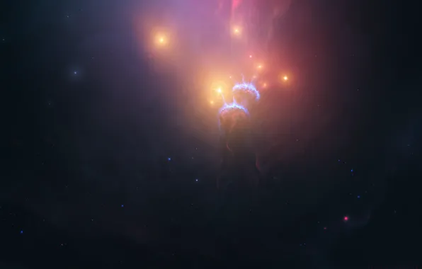 Stars, Space, Nebula, Light, Style, Fantasy, Art, Stars