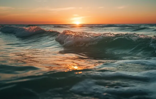 Sea, wave, landscape, nature, shore, surf, digital art, AI art