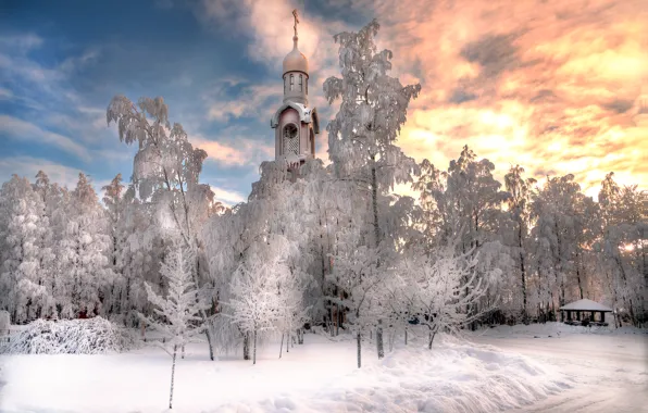 Picture winter, Saint Petersburg, temple