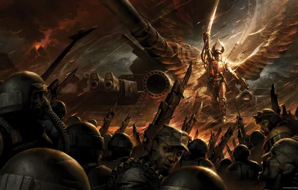 Picture Warhammer 40000, guard, Angel of Fire, Solar Macharius, Lord, lasgana, deadly blade