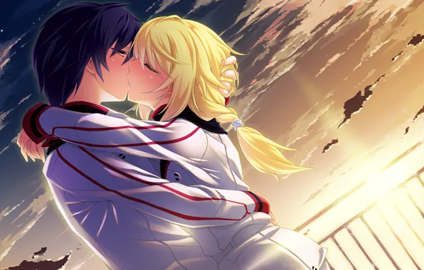 Girl, love, Wallpaper, anime, guy. kiss, IS: Infinite Stratos, Infinite Sky