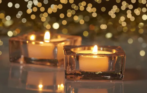 Fire, candles, Christmas, Blik, New, decoration, Holidays, Happy