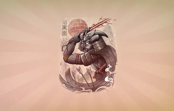 Star Wars, Dark, Darth Vader, Samurai, Lord Vader, by Vincenttrinidad, Vincenttrinidad, Ukiyo-e