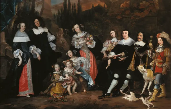 Picture oil, portrait, picture, canvas, 1662, Juriaen Jacobsz, Michiel de Ruyter and his family, Yurian Jacobs