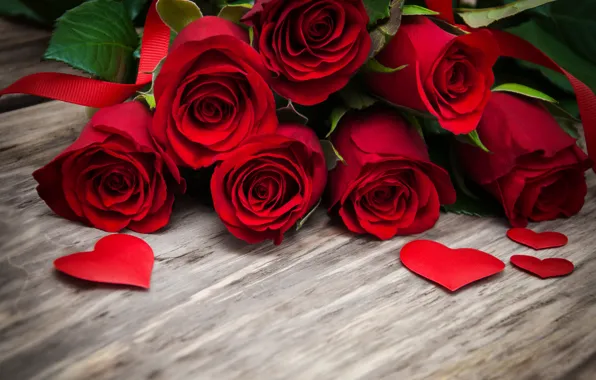 Roses, red, love, buds, heart, flowers, romantic, roses