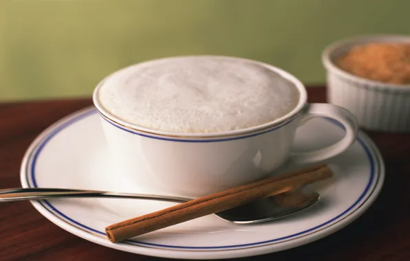 Picture white, mood, spoon, Cup, cappuccino