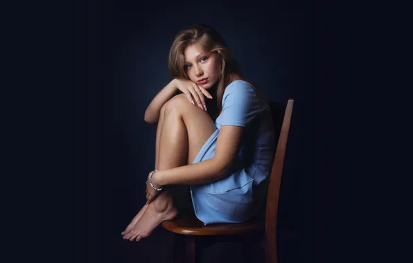 Picture look, pose, background, model, portrait, hands, makeup, dress