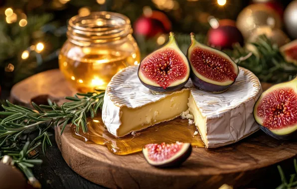 Cheese, Bank, honey, stand, bokeh, figs, AI art, neural network