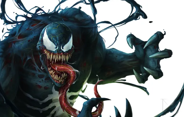 Language, Teeth, Marvel, Venom, Venom, Symbiote, Creatures, by Jens Kuczwara