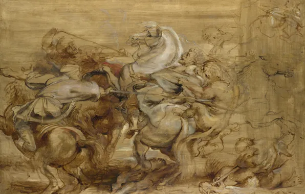 Picture animal, picture, battle, Peter Paul Rubens, Peter Paul Rubens, Hunt the Lion