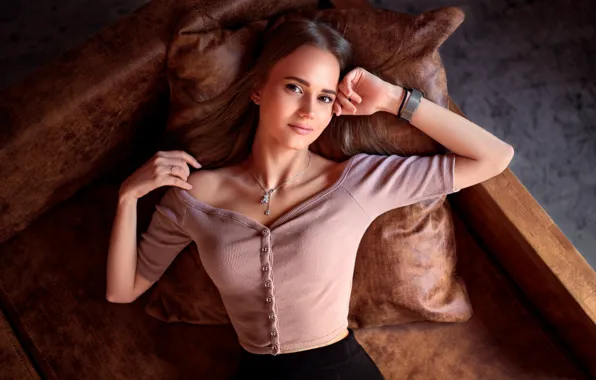 Look, girl, face, pose, hands, Sergey Olszewski