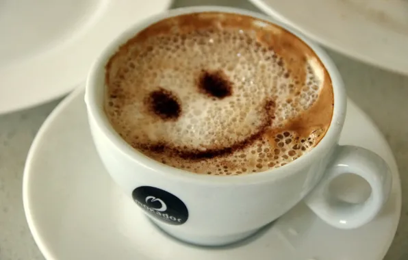 Macro, Figure, Coffee, Smile, Drink, Cappuccino